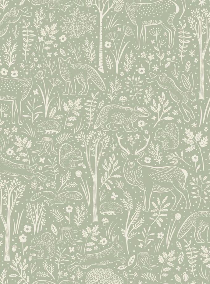 DECO TAPIZ LD WOODLAND ANIMALS - LD3413 GREEN